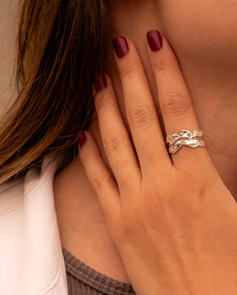 Double Wave Ring Silver