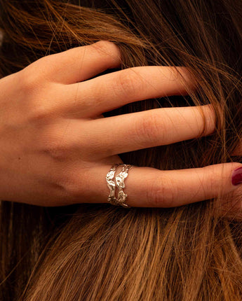 Double Wave Ring Silver